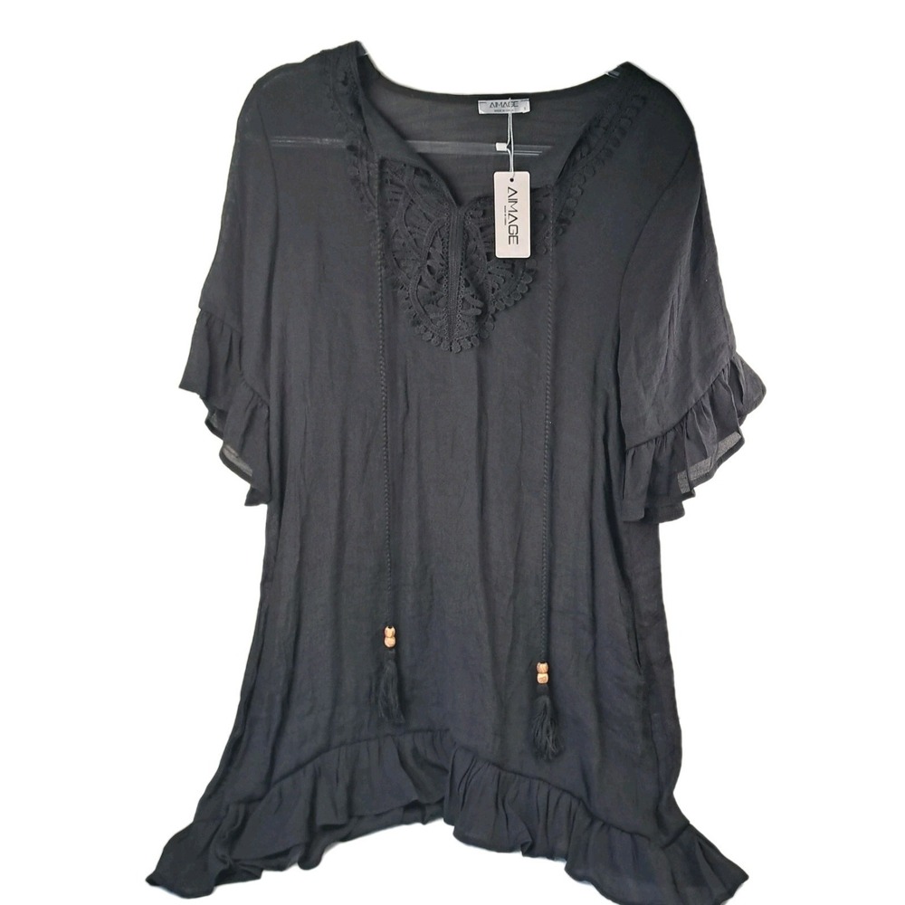 AIMAGE Cover-up Llong Shirt / Dress Women's S Beach Pool Vacation‎ NEW w/ Tags